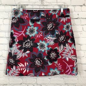 Talbots lined A-Line skirt floral multicolor 10